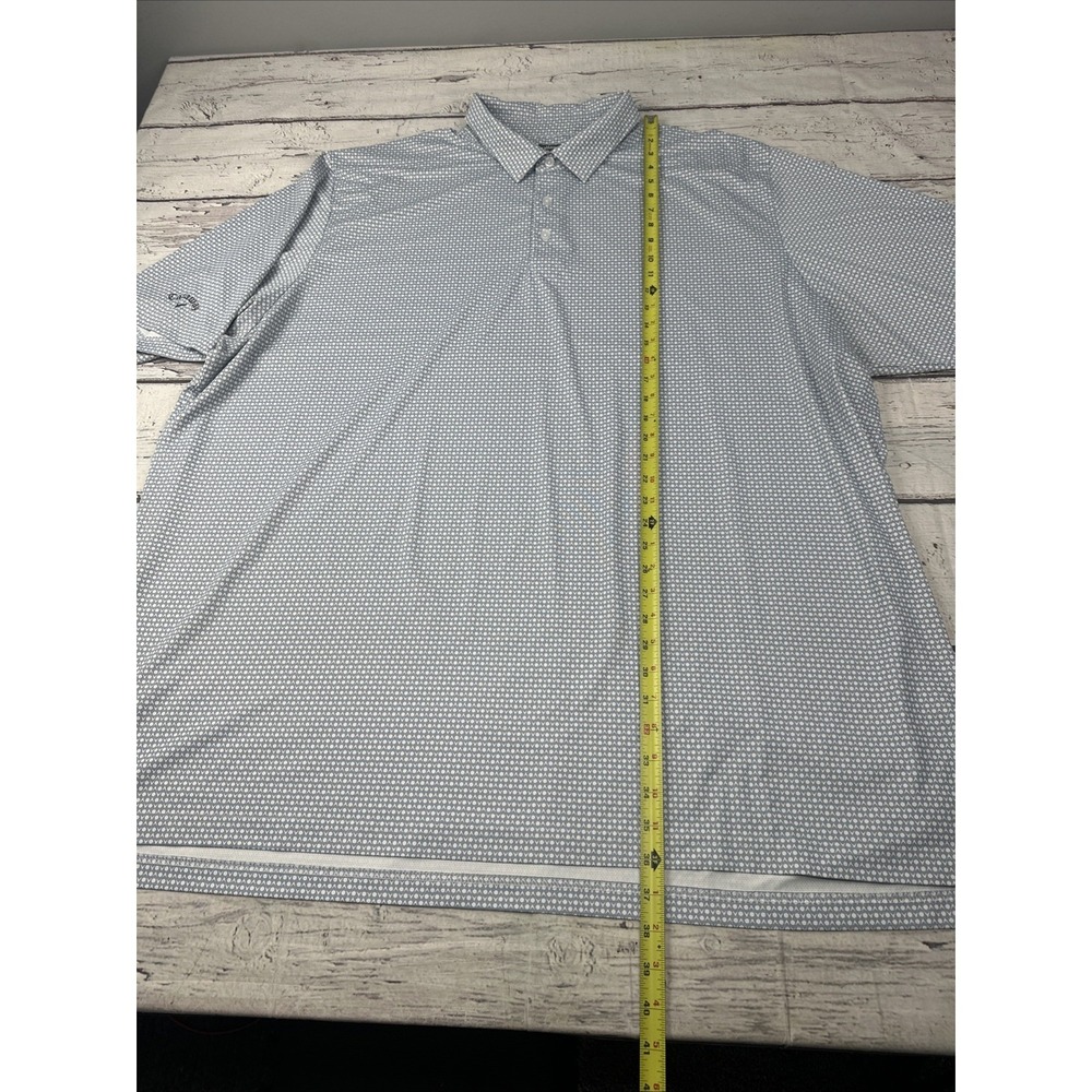 CALLAWAY Opti-Dri Mens Performance Swing Tech Polo Shirt 4XLT AOP Swiss Dot EUC - Picture 5 of 10